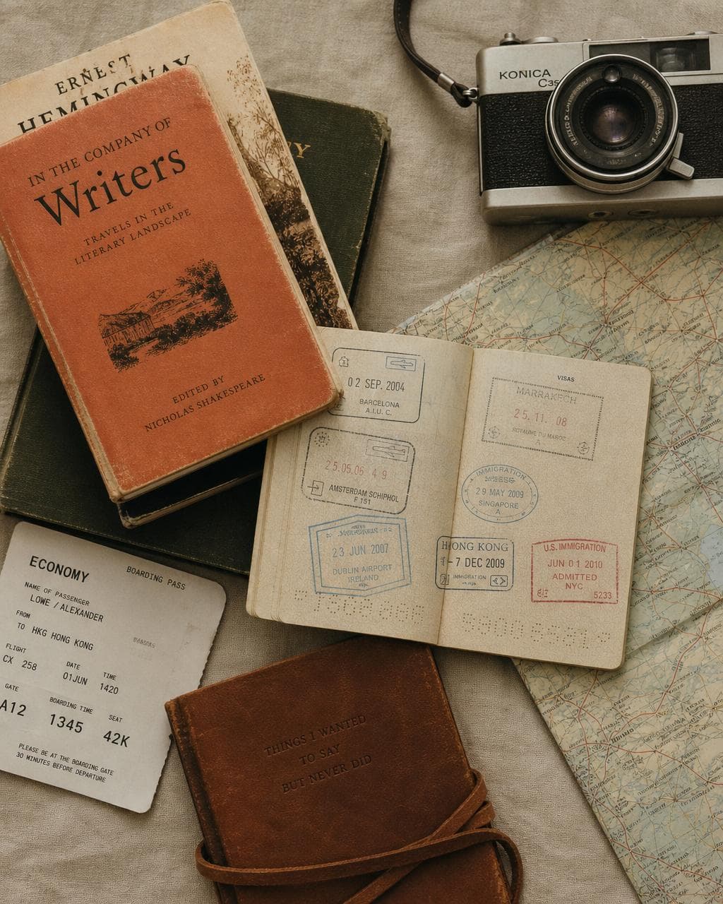 Travel writing editorial moodboard