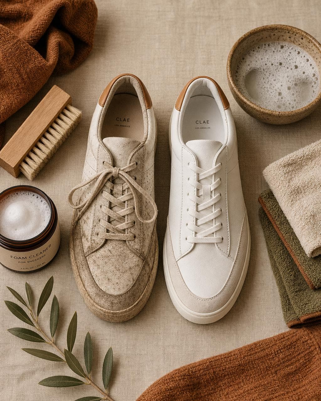 Sneaker cleaning editorial moodboard